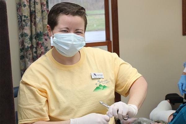 Smiling dental team member