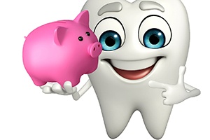 piggy bank tooth illustration for cost of cosmetic dentistry in Tullahoma