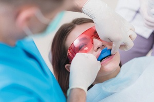 Woman getting fluoride