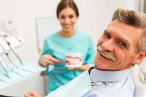 An older man at the dentist office