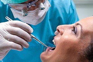 Patient receiving dental exam