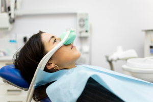 a patient receiving nitrous oxide sedation